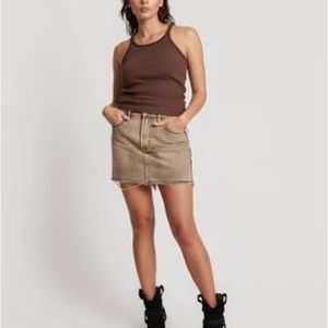 One Teaspoon Tan Mini Skirt